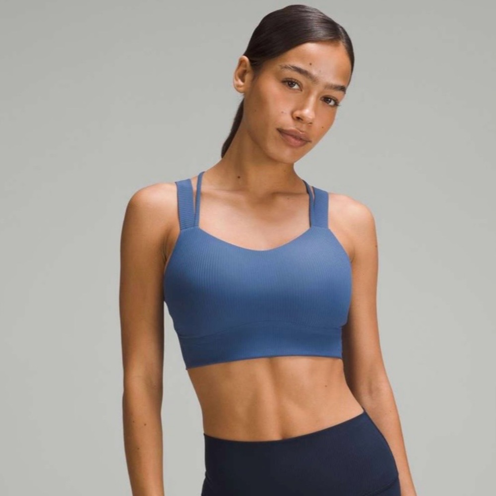 Lululemon Like a Cloud Longline Ribbed Bra D/DD Cup in Pitch Blue